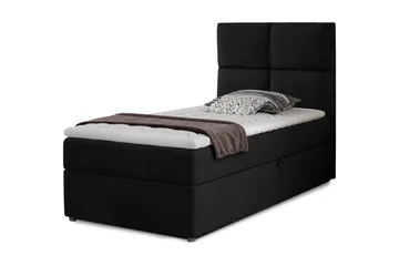 Arcore Oppbevaringsseng 90x200 cm Rutete - Svart - Møbler - Senger - Seng med oppbevaring