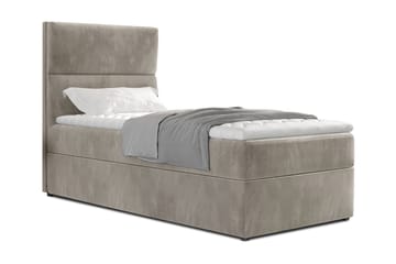 Arcore Oppbevaringsseng 90x200 cm Vertikal Søm - Beige - Møbler - Senger - Seng med oppbevaring