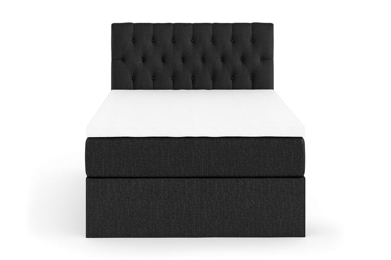 Boxy Box Bed 120x200 cm - Svart/Grå - Komplett sengepakke - Seng med oppbevaring