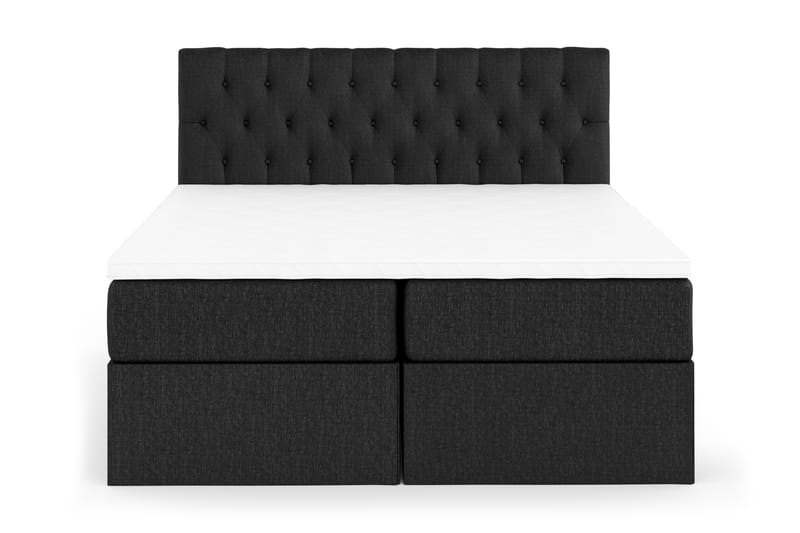 Boxy Box Bed 160x200 cm - Svart/Grå - Dobbeltsenger - Seng med oppbevaring - Dobbeltseng med oppbevaring