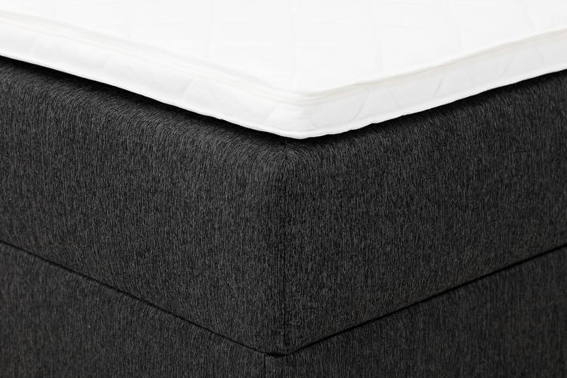 Boxy Box Bed 180x200 cm - Svart/Grå - Komplett sengepakke - Seng med oppbevaring