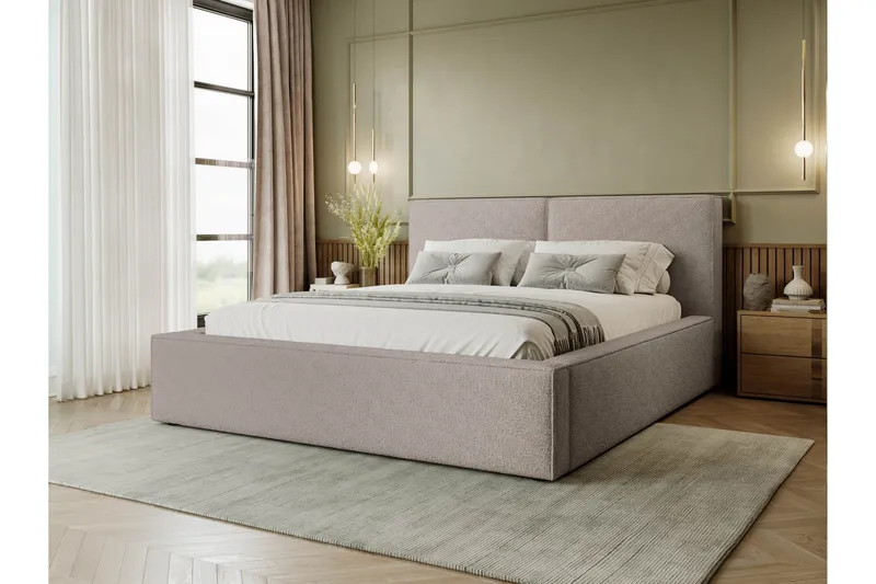 Bysantinsk Oppbevaringsseng 120x200 cm - Beige - Møbler - Senger - Seng med oppbevaring