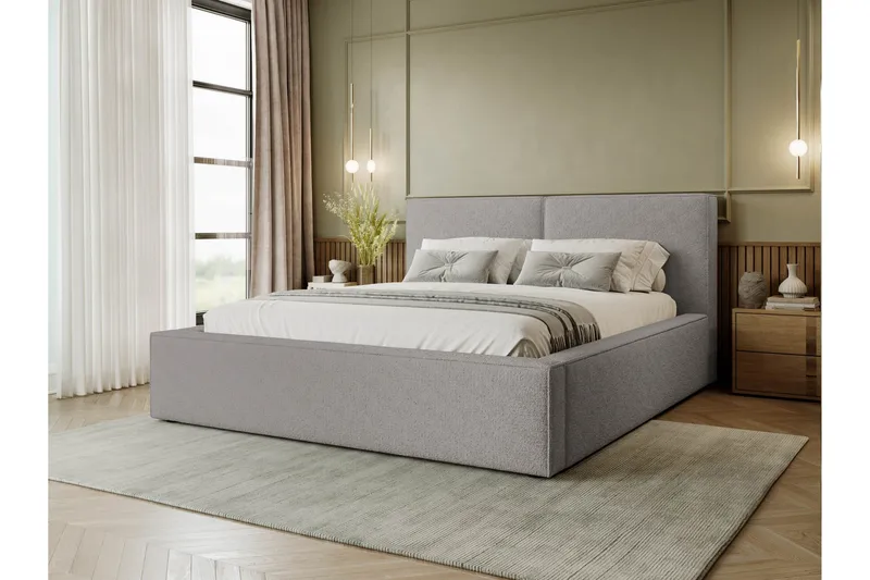 Bysantinsk Oppbevaringsseng 120x200 cm - Grå - Møbler - Senger - Seng med oppbevaring