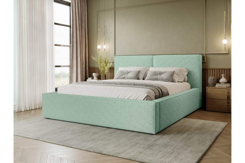 Bysantinsk Oppbevaringsseng 140x200 cm - Grønn - Møbler - Senger - Seng med oppbevaring