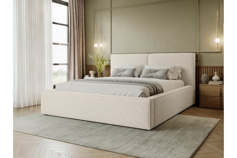 Bysantinsk Oppbevaringsseng 180x200 cm - Beige/Brun - Møbler - Senger - Seng med oppbevaring