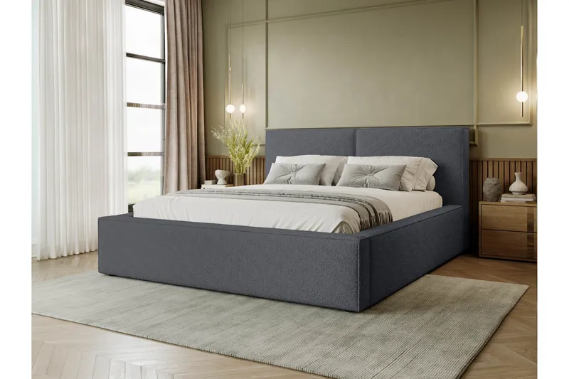 Bysantinsk Oppbevaringsseng 180x200 cm - Grå - Møbler - Senger - Seng med oppbevaring