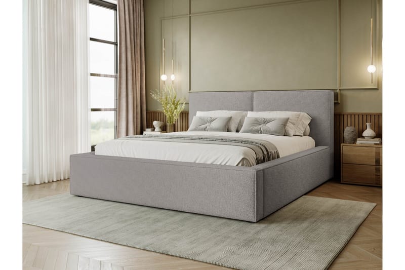 Bysantinsk Oppbevaringsseng 200x200 cm - Grå - Møbler - Senger - Seng med oppbevaring