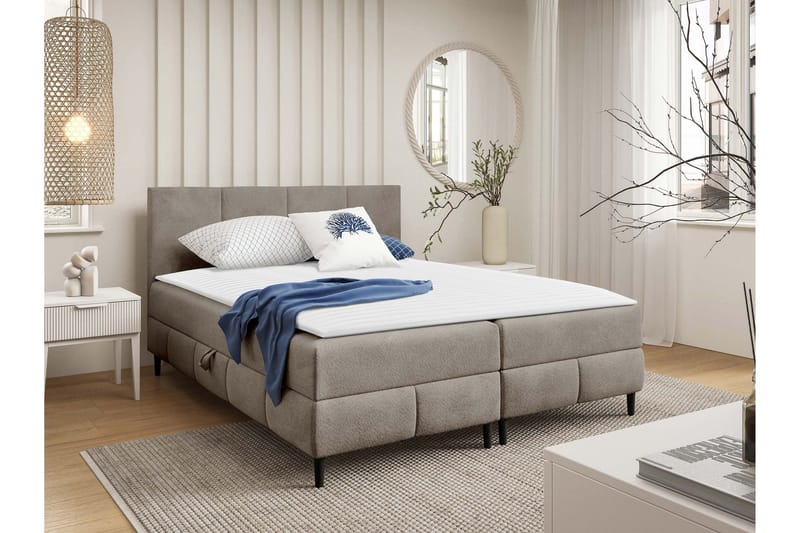 Celestine Oppbevaringsseng 160x200 cm - Grå - Møbler - Senger - Seng med oppbevaring