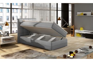 Damion Oppbevaringsseng 90x200 cm Venstre - Beige / Grå - Møbler - Senger - Seng med oppbevaring