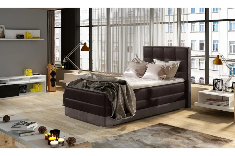 Damion Oppbevaringsseng 90x200 cm Venstre, Brun