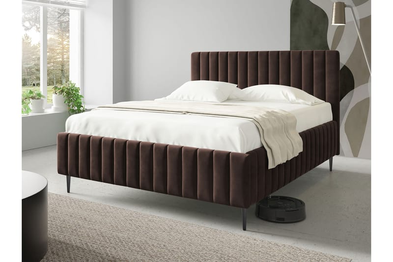 Desio Oppbevaringsseng 140x200 cm - Beige - Møbler - Senger - Seng med oppbevaring