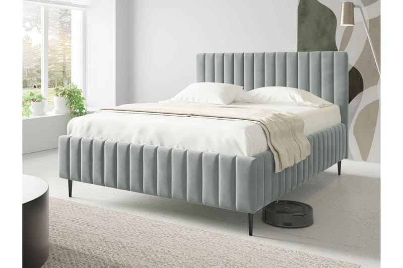 Desio Oppbevaringsseng 160x200 cm - Grå - Møbler - Senger - Seng med oppbevaring