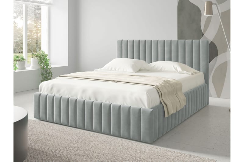 Desio Oppbevaringsseng 180x200 cm - Beige/Grå - Møbler - Senger - Seng med oppbevaring