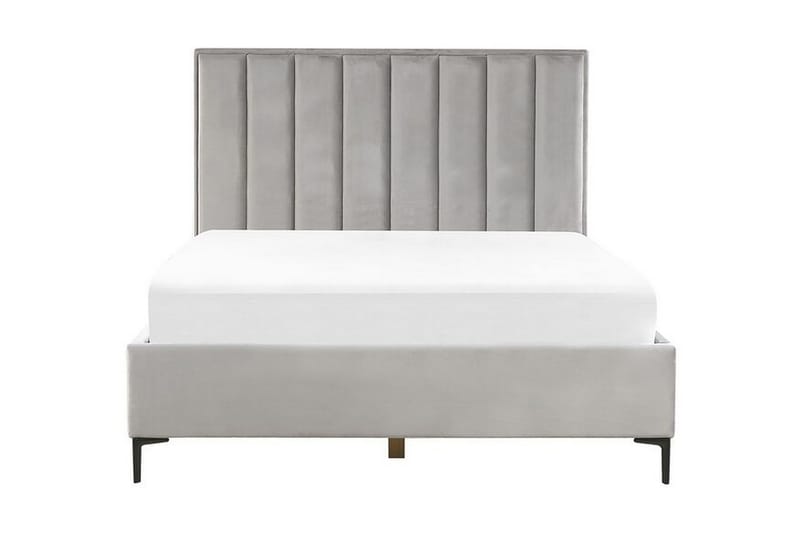 dobbeltseng med oppbevaring 140x200 cm grå SEZANNE, Grå