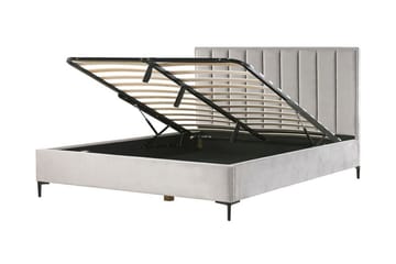 Dobbeltseng med oppbevaring 180x200 cm SEZANNE - Grå - Møbler - Senger - Seng med oppbevaring