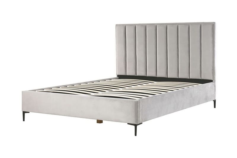Dobbeltseng med oppbevaring 180x200 cm SEZANNE - Grå - Møbler - Senger - Seng med oppbevaring