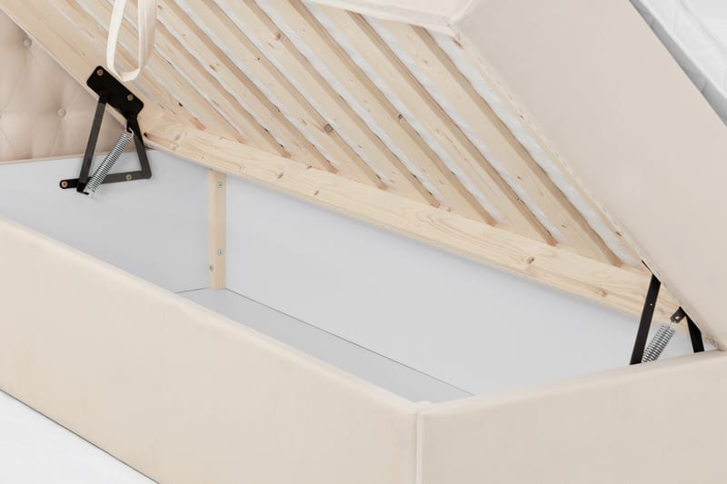 Boxy Box Bed 160x200 cm - Beige - Møbler - Senger - Seng med oppbevaring - Dobbeltseng med oppbevaring