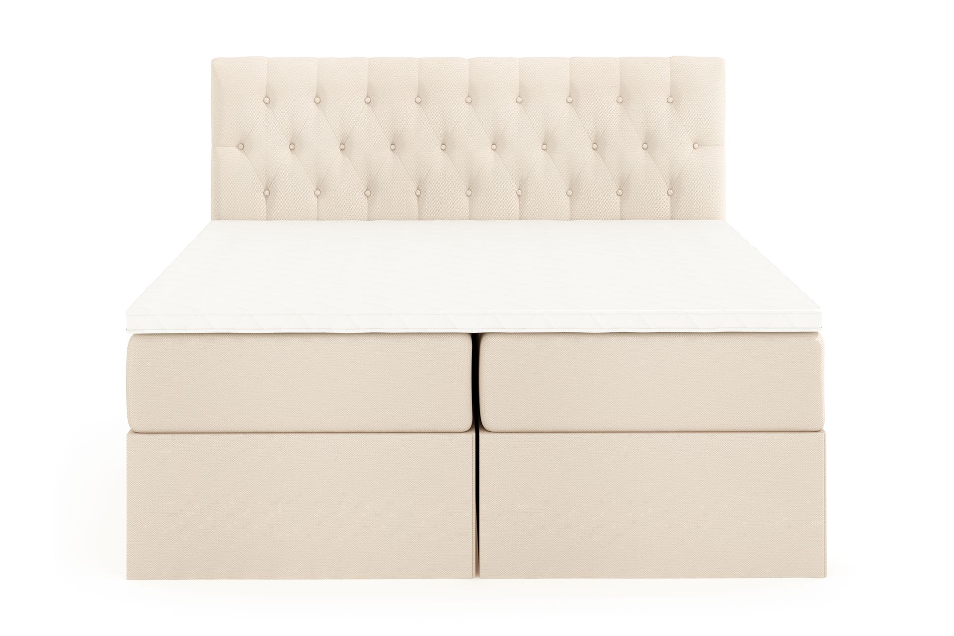 Boxy Box Bed 160x200 cm - Beige - Møbler - Senger - Seng med oppbevaring - Dobbeltseng med oppbevaring