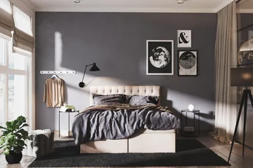 Boxy Box Bed 160x200 cm - Beige - Møbler - Senger - Kontinentalsenger