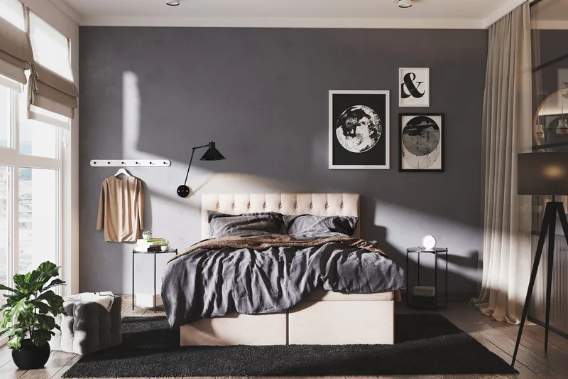 Boxy Box Bed 180x200 cm - Beige - Møbler - Senger - Rammeseng