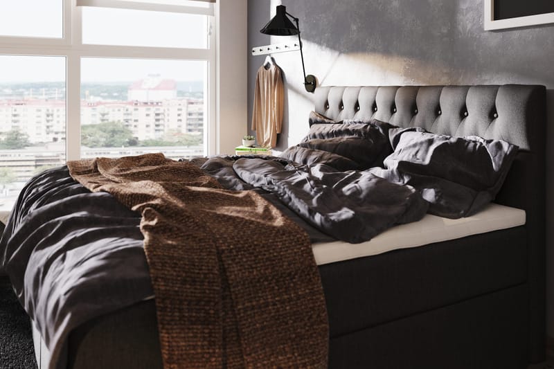 Boxy Box Bed 180x200 cm - Svart/Grå - Møbler - Senger - Kontinentalsenger