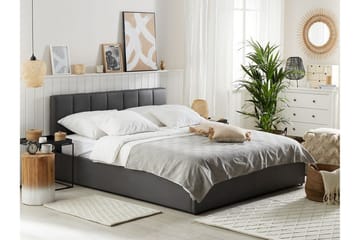 Dreuxa Oppbevaringsseng 180x200 cm - Kunstlær/Grå - Møbler - Senger - Sengeramme & sengestamme