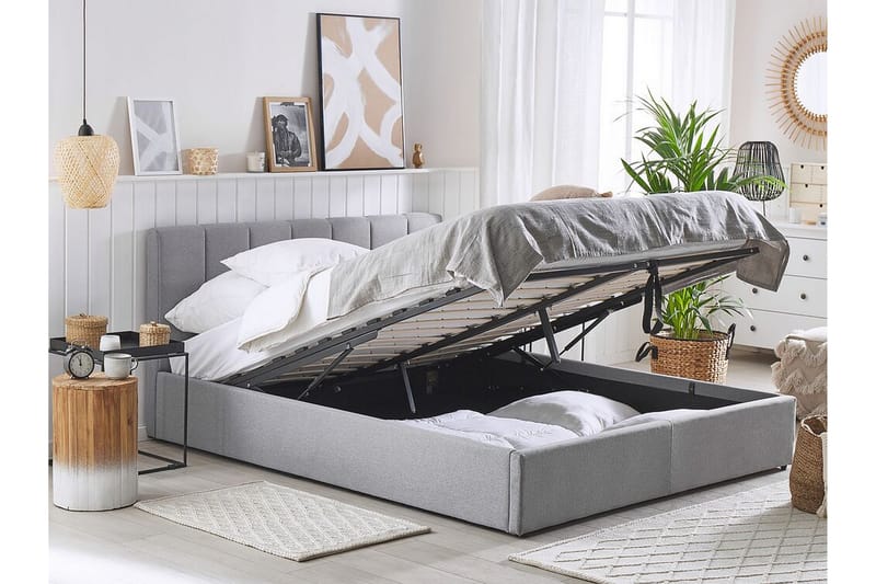 Dreuxa Oppbevaringsseng 180x200 cm - Lysegrå - Møbler - Senger - Seng med oppbevaring - Dobbeltseng med oppbevaring