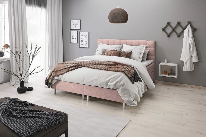 Montana Seng med Oppbevaring 180x200 - Rosa - Møbler - Senger - Seng med oppbevaring