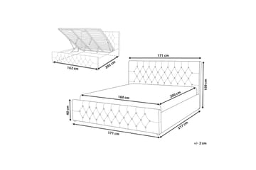 Saleux Oppbevaringseng 160x200 cm - Fløyel/Beige - Møbler - Senger - Seng med oppbevaring - Dobbeltseng med oppbevaring