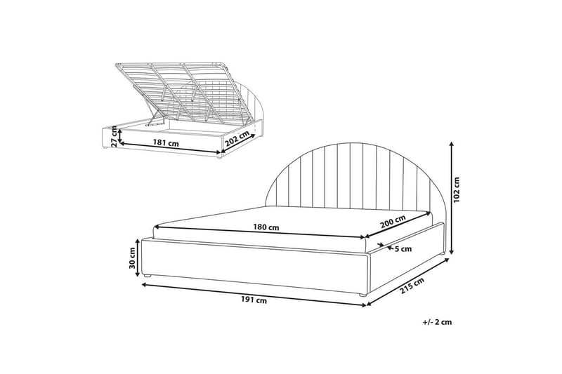 Dubbelsäng Beliani Chadenet med förvaring 140x200 cm 180x200 - Møbler - Senger - Seng med oppbevaring