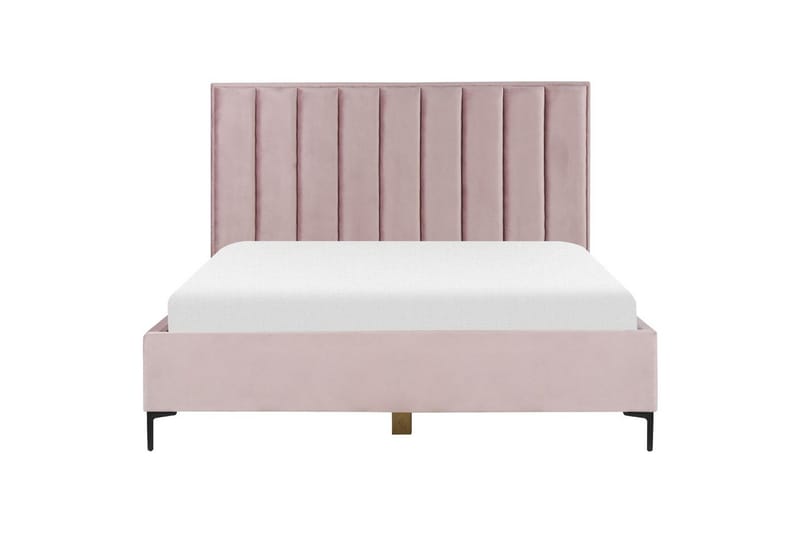 Dubbelsäng Beliani Sezanne med förvaring Beige-Grå-Svart, 140x200 cm Pink 180x200 - Møbler - Senger - Seng med oppbevaring