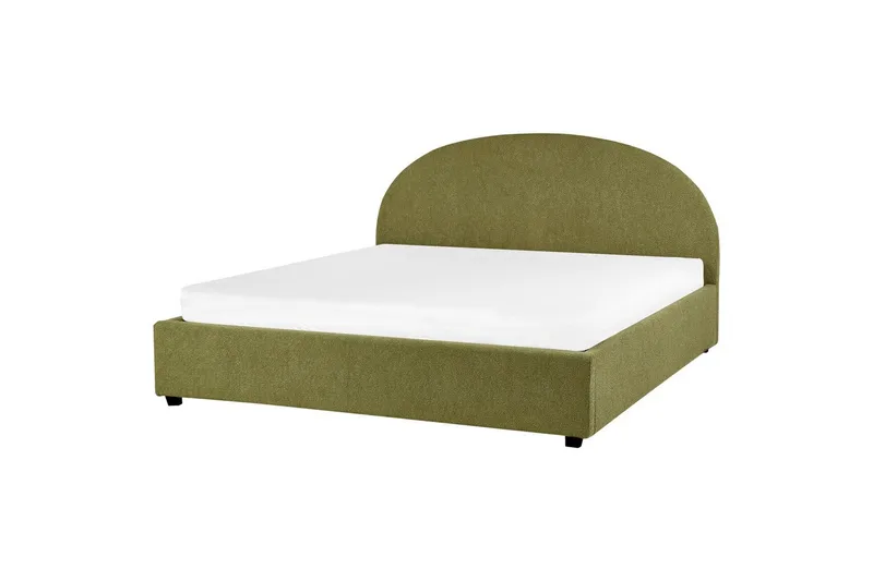 Dubbelsäng Beliani Vaucluse med förvaring Beige, 160x200 cm, Polyester Green 180x200 - Møbler - Senger - Seng med oppbevaring