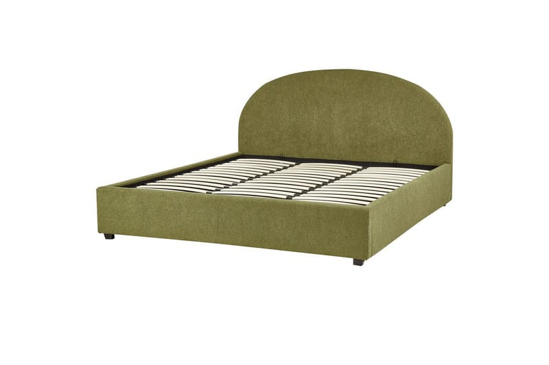 Dubbelsäng Beliani Vaucluse med förvaring Beige, 160x200 cm, Polyester Green 180x200 - Møbler - Senger - Seng med oppbevaring