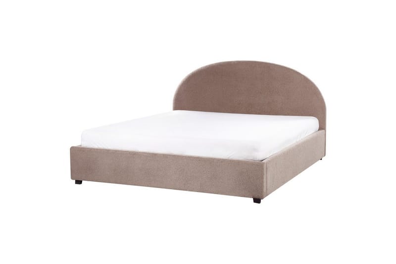 Dubbelsäng Beliani Vaucluse med förvaring Beige, 160x200 cm, Polyester Taupe 180x200 - Møbler - Senger - Seng med oppbevaring