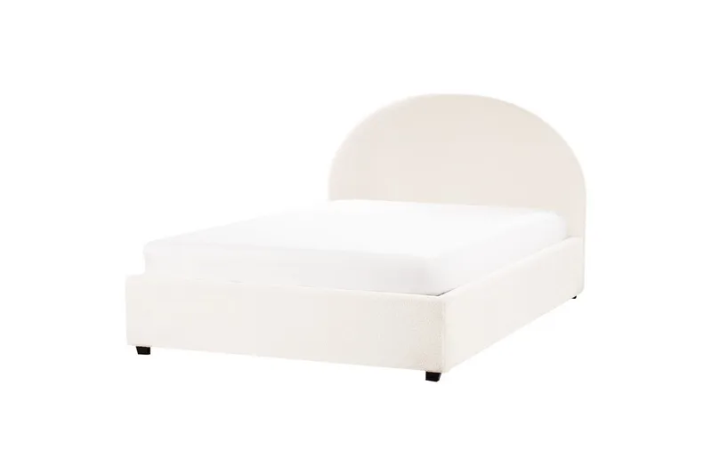 Dubbelsäng Beliani Vaucluse med förvaring Beige, 160x200 cm, Polyester White 140x200 - Møbler - Senger - Seng med oppbevaring