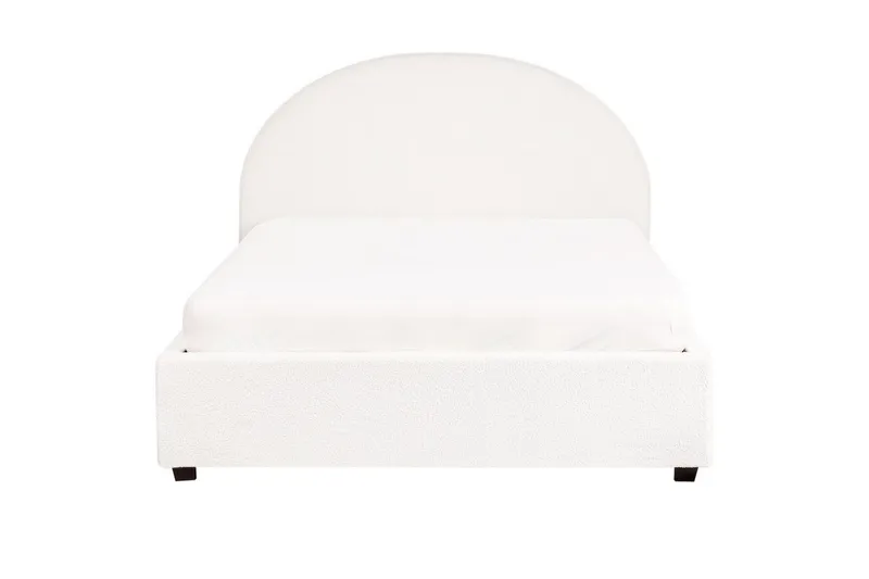 Dubbelsäng Beliani Vaucluse med förvaring Beige, 160x200 cm, Polyester White 140x200 - Møbler - Senger - Seng med oppbevaring