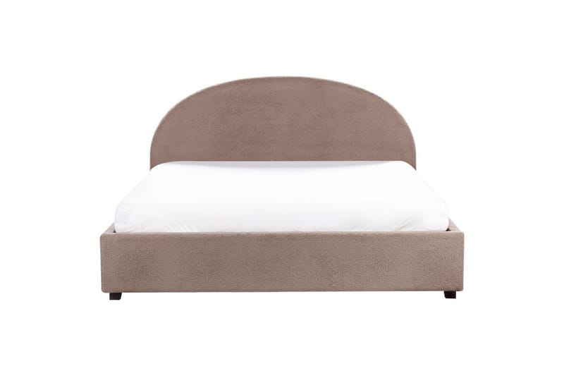 Dubbelsäng Beliani Vaucluse med förvaring Beige, 160x200 cm, Polyester Taupe 180x200 - Møbler - Senger - Seng med oppbevaring