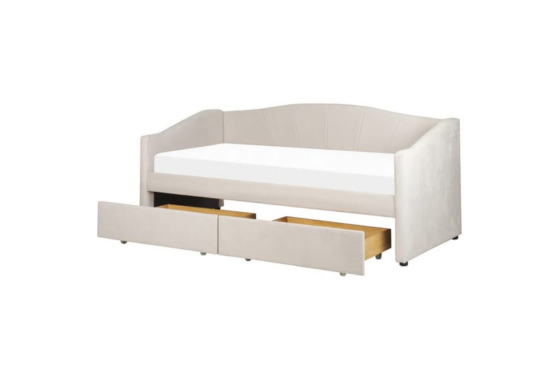 Enkelsäng Beliani Vittel med förvaring Beige Beige, undefined