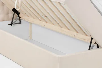Boxy Box Bed Seng med Oppbevaring 120x200 cm - Beige - Møbler - Senger - Kontinentalsenger