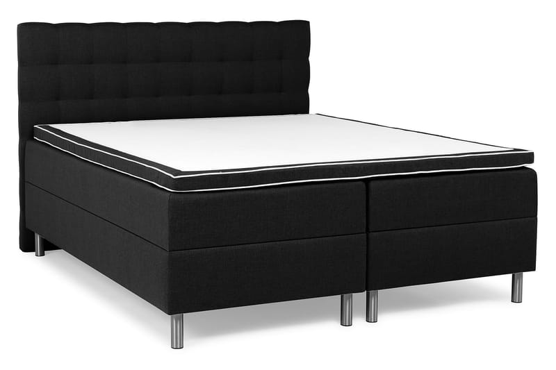 Montana Dobbeltseng med Oppbevaring 160x200 cm - Svart - Møbler - Senger - Komplett sengepakke