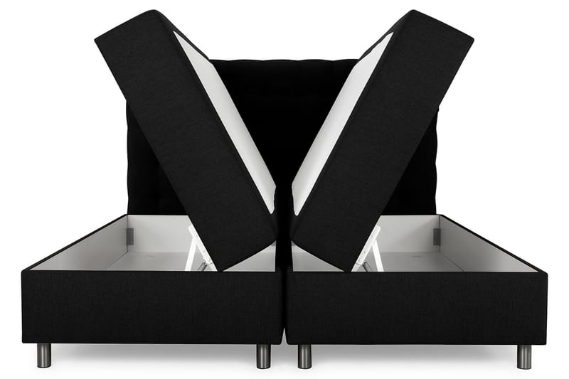 Montana Dobbeltseng med Oppbevaring 160x200 cm - Svart - Møbler - Senger - Komplett sengepakke