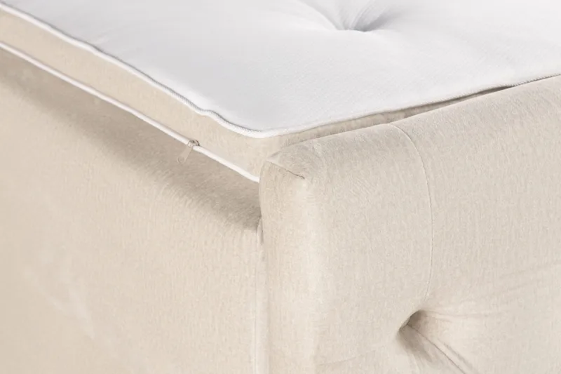 Francisco Komplett Sengpakke med løfteoppbevaring LED-belysning 180x200 - Beige - Møbler - Senger - Seng med oppbevaring