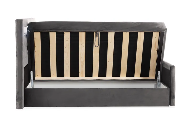 Francisco Komplett Sengpakke med løfteoppbevaring LED-belysning 180x200 - Mørkgrå - Møbler - Senger - Komplett sengepakke