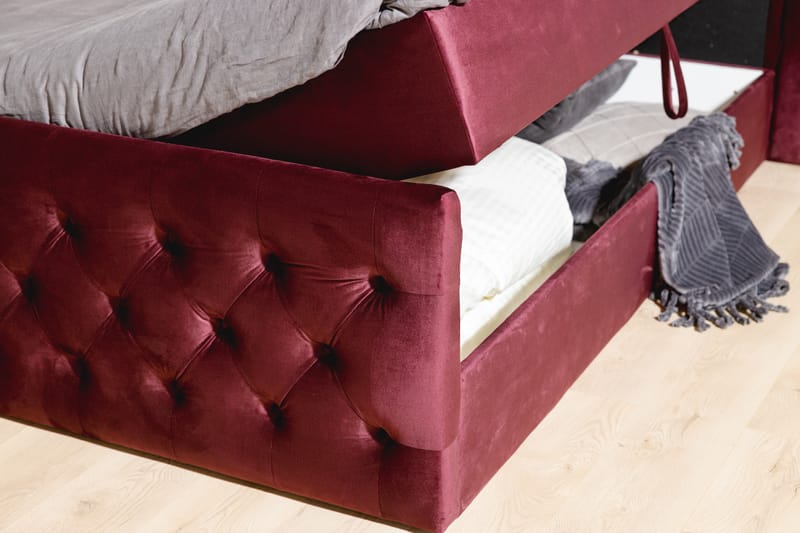Francisco Sengepakke 160x200 med Løfteoppbevaring - Rød - Komplett sengepakke - Seng med oppbevaring