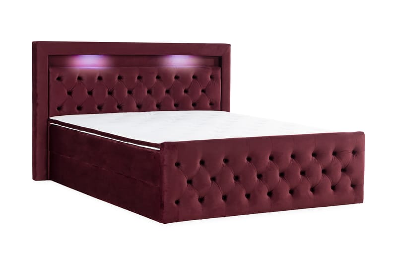 Francisco Sengepakke 180x200 med Løfteoppbevaring - Rød - Komplett sengepakke - Seng med oppbevaring