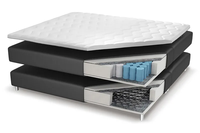 Franco Lyx Sengepakke 160x200 LED-belysning - Grå/Fløyel - Møbler - Senger - Seng med oppbevaring