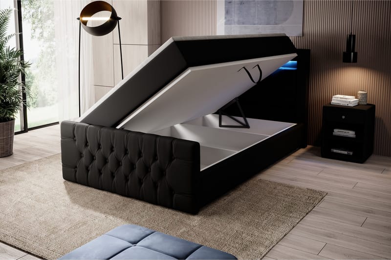 Franco Sengepakke 120x200 med Oppbevaring - Svart - Møbler - Senger - Seng med oppbevaring