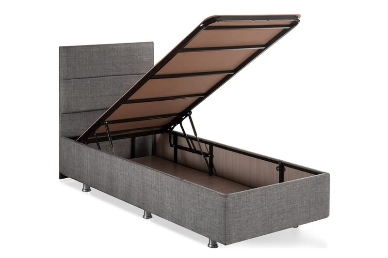 Froknial Oppbevaringsseng 100x200 cm - Grå - Møbler - Senger - Seng med oppbevaring