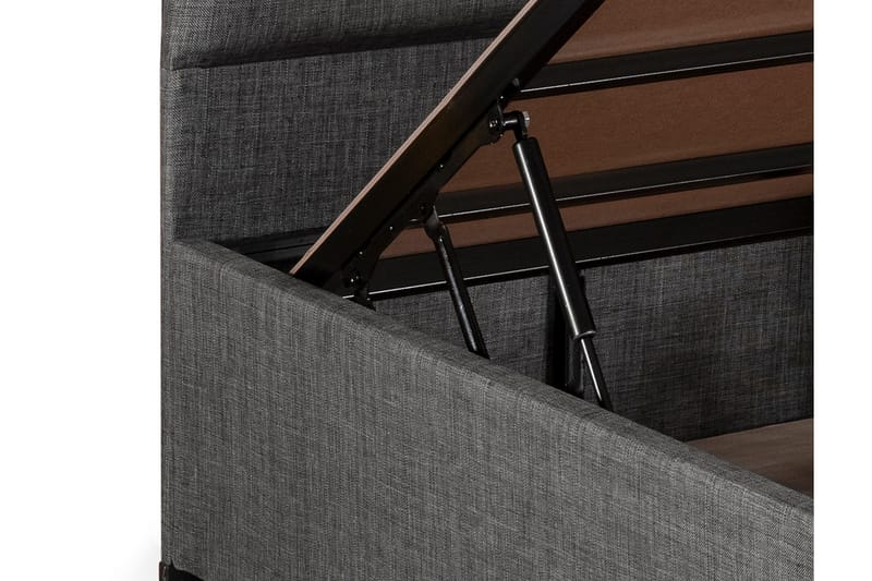 Froknial Oppbevaringsseng 100x200 cm - Grå - Møbler - Senger - Seng med oppbevaring