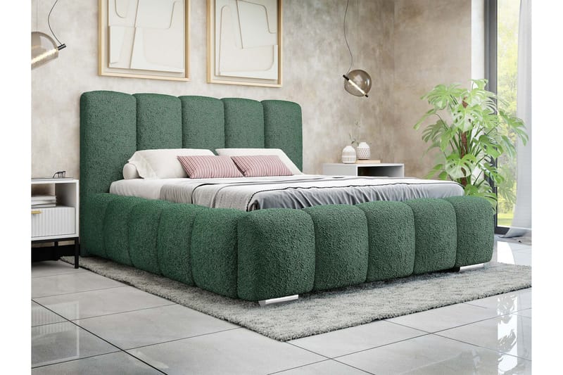 Gioia Oppbevaringsseng 140x200 cm - Grønn - Møbler - Senger - Seng med oppbevaring